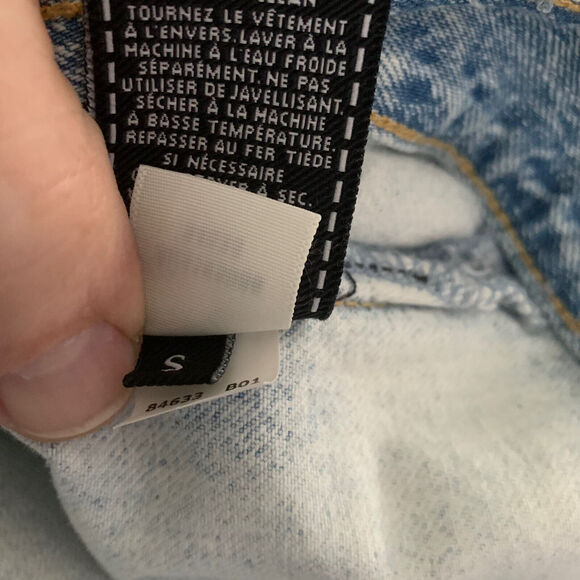 7 For All Mankind Womens S Denim Vest Two-Tone Blue Jean Cutoff Italian Fabric - Picture 6 of 7